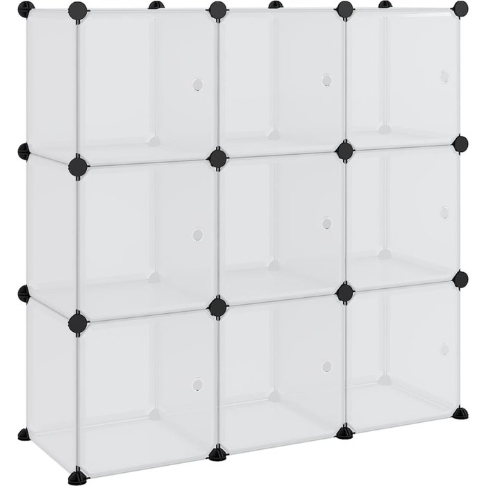Estantería de cubos 9 compartimentos y puertas pp transparente