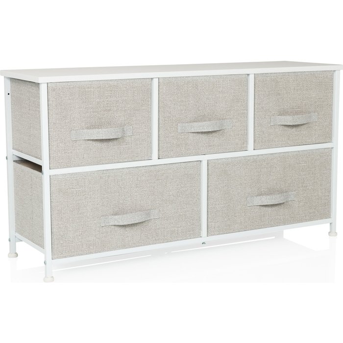 Cómoda foldar 100x30x55 cm 5 compartimentos gris hjh living