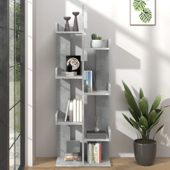 Librería aglomerado gris hormigón 48x25,5x140 cm
