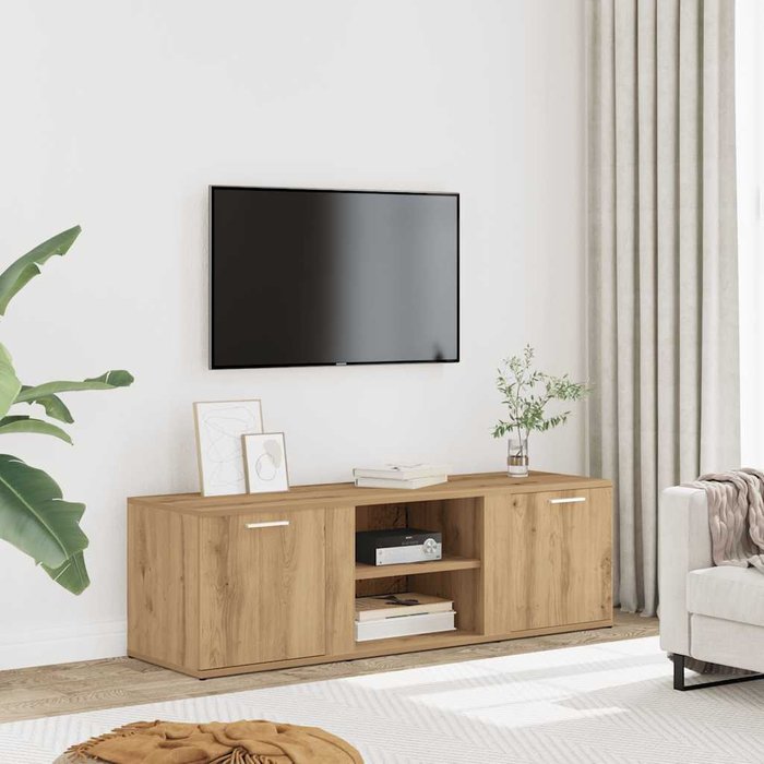 Mueble de tv madera de ingeniería roble artesanal 120x34x37 cm vidaxl