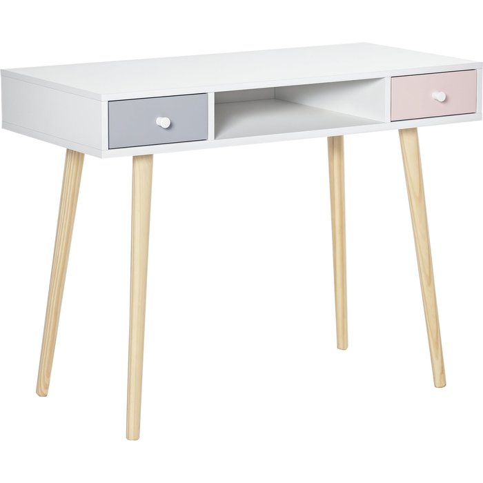 Escritorio infantil nórdico 100x48x76cm 2 cajones multicolor dormitorio entrada