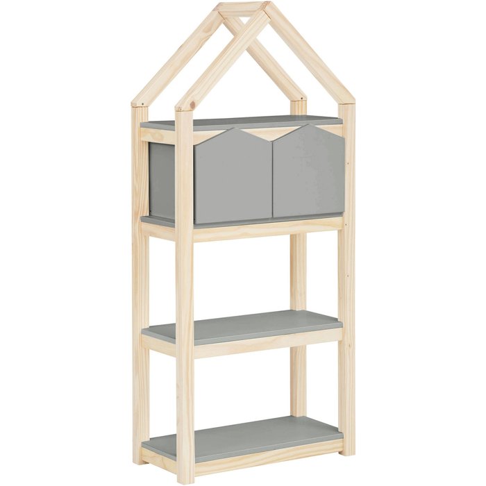 Librería con 2 cestas gris nature