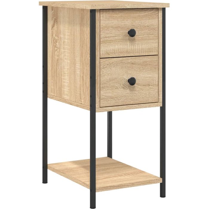 Mesita de noche roble sonoma 32x42x70 cm madera contrachapada