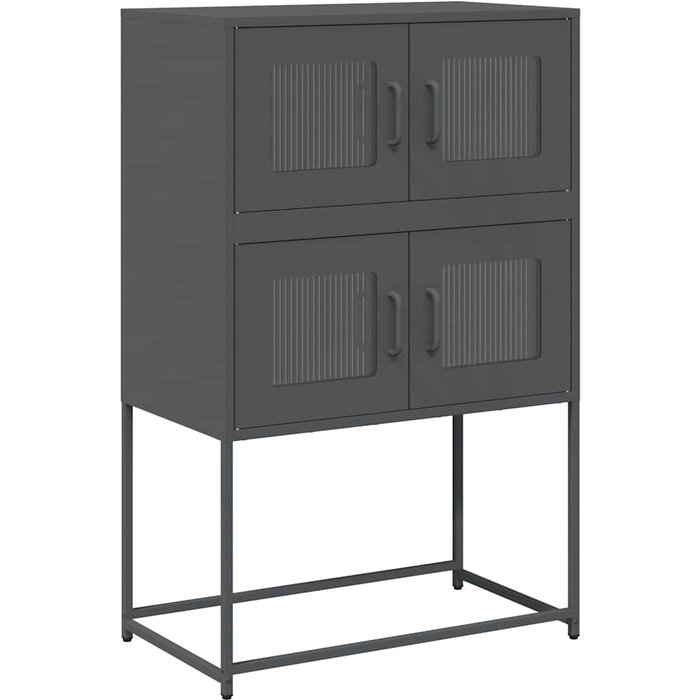 Aparador de acero gris antracita 68x39x107 cm - comfortxl