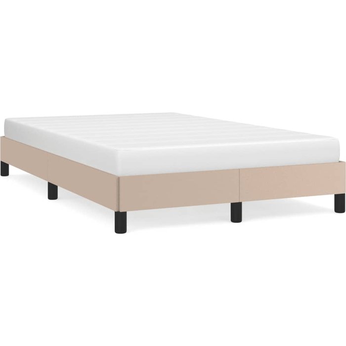 Estructura cama sin colchón cuero sintético capuchino 120x190cm — comfortxl