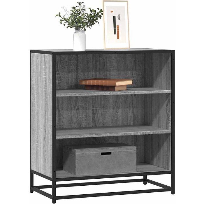 Maison exclusive - aparador madera ingeniería y metal gris sonoma 68x35x76 cm