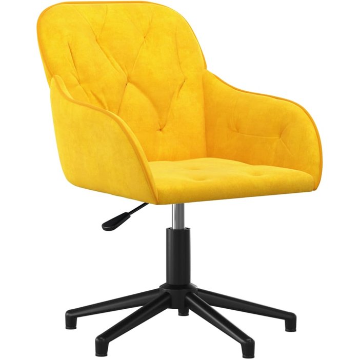 Silla de oficina giratoria de terciopelo amarillo — comfortxl
