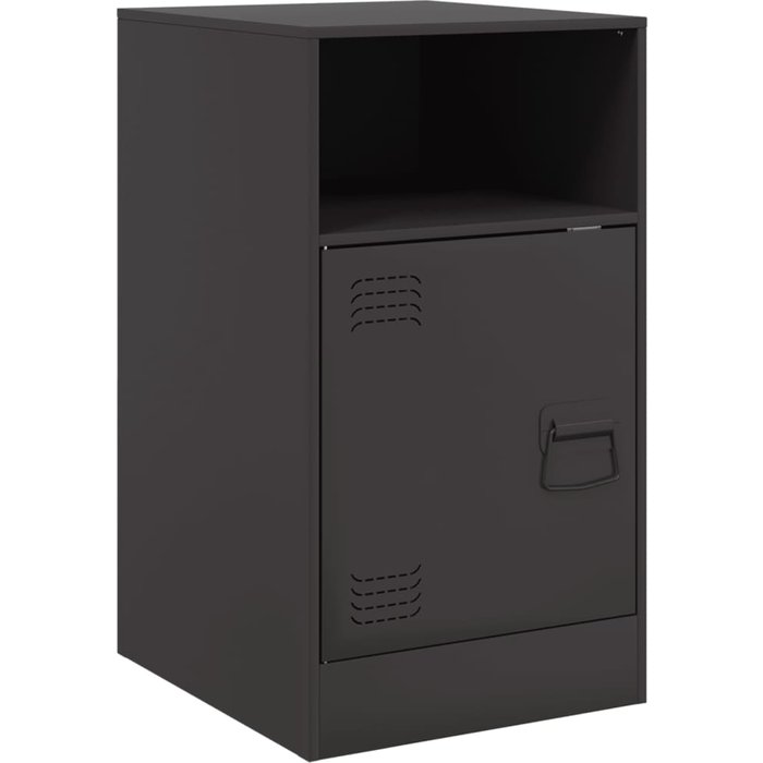 Mesita de noche | mesilla de noche acero negra 34,5x39x62 cm cfw77584