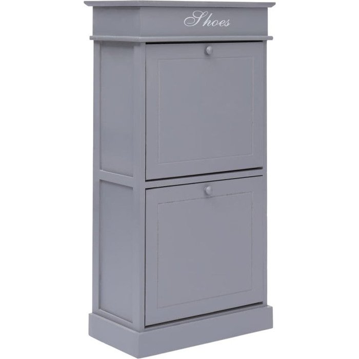Mueble zapatero de madera de paulownia gris 50x28x98 cm v8581 unico / gris