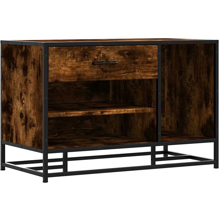 Banco zapatero madera de ingeniería roble ahumado 80x40x53,5 cm - comfortxl