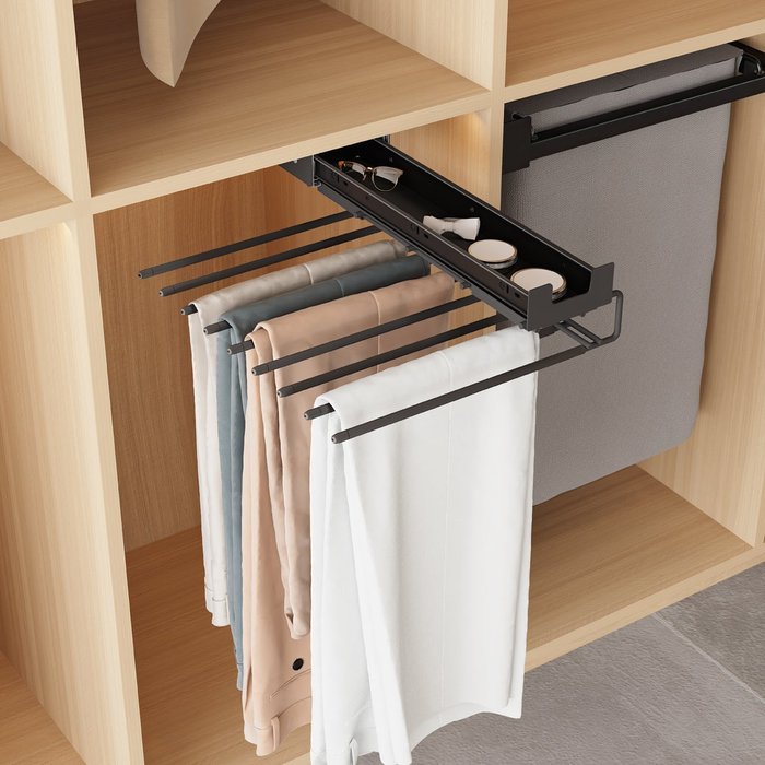 Pantalonero extraíble antracita con bandeja para complementos casaenorden