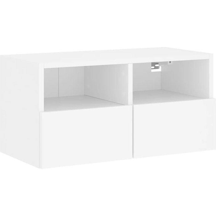 Mueble tv de pared de madera laminada blanca 60x30x30 cm - comfortxl