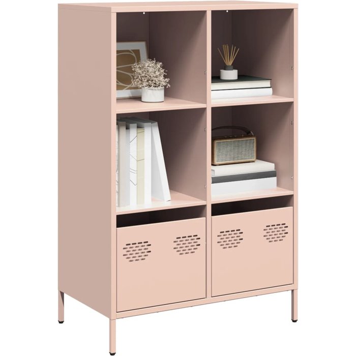 Aparador acero rosa 68x39x103,5 cm vidaxl