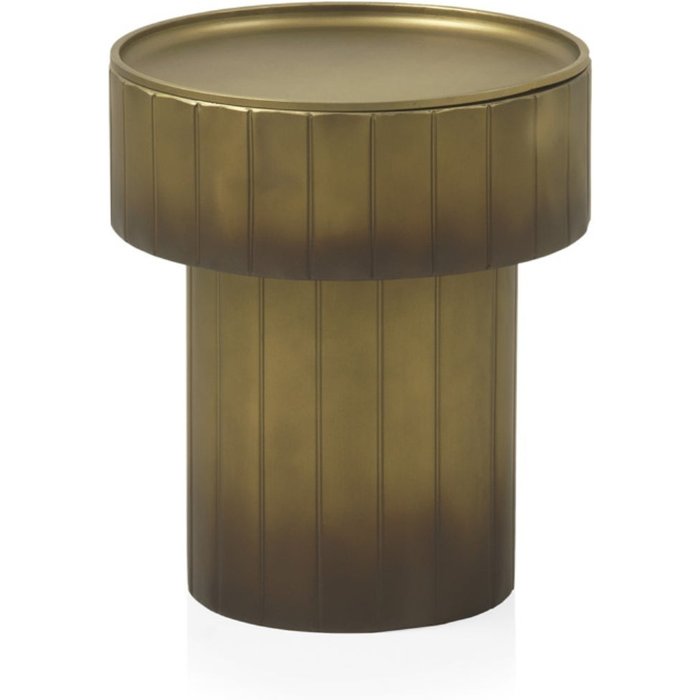 Mesa auxiliar de metal dorado