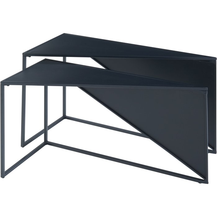 Juego de 2 mesas de centro nido de diferentes tamaños metal negro 03_0010600