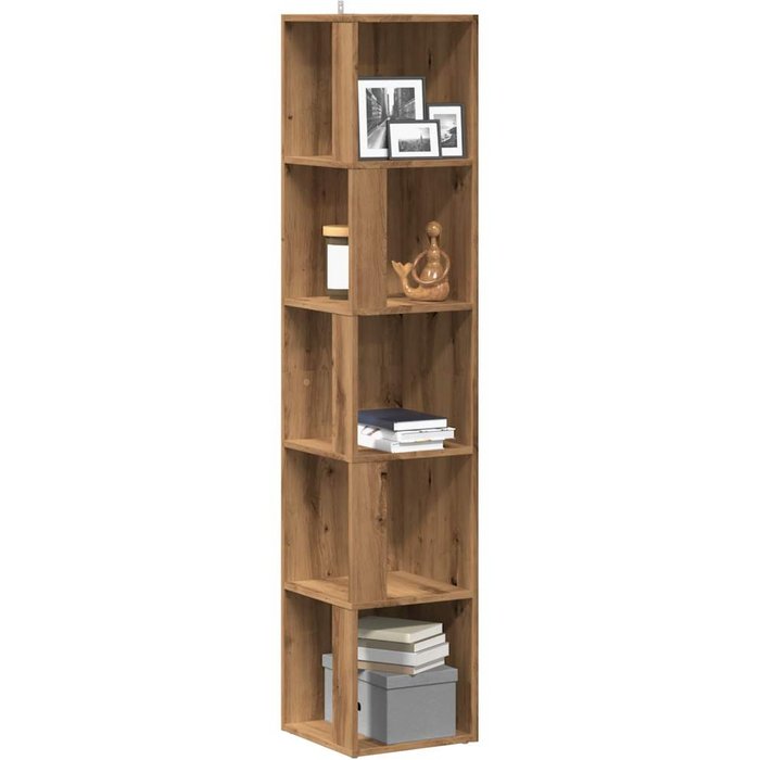 Mueble esquinero de roble artesanal 33x33x165 cm madera de ingeniería