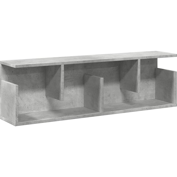 Armario de pared madera ingeniería gris hormigón 100x20x30 cm- comfortxl