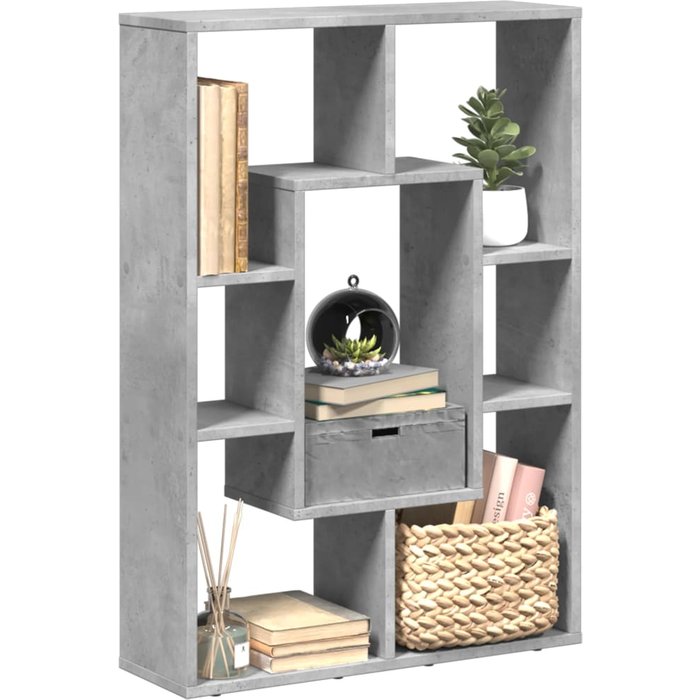 Librería gris hormigón de 63x20x90 cm, madera de ingeniería. - pangivo