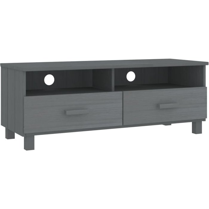 Mueble de tv hamar en pino macizo, gris oscuro, 106x40x40 cm - comfortxl