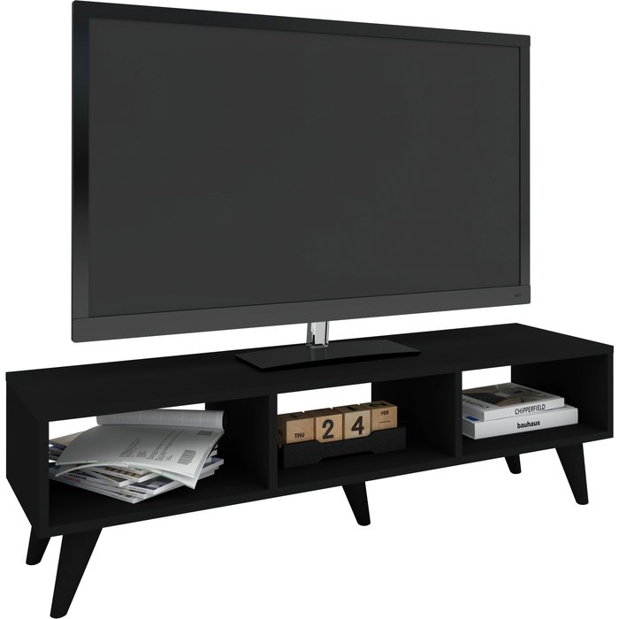 Mueble de tv haaus tirro v1, negro, 120 x 35 x 35 cm