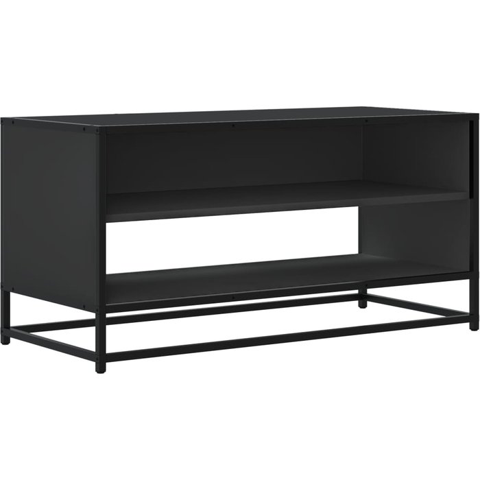 Mueble de tv madera de ingeniería y metal negro 91x40x46 cm - comfortxl