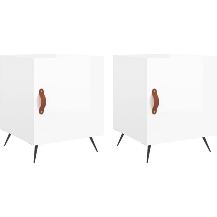 Mesitas de noche 2 piezas blanco brillo 40x40x50 cm