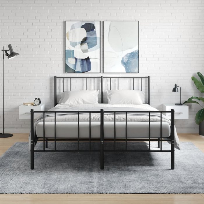 Maison exclusive - mesitas de noche de pared 2 uds blanco brillo 35x35x20 cm