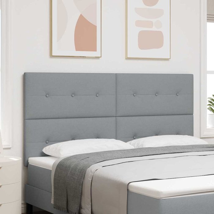 Cabecero ajustable en altura gris claro 180 cm tela vidaxl