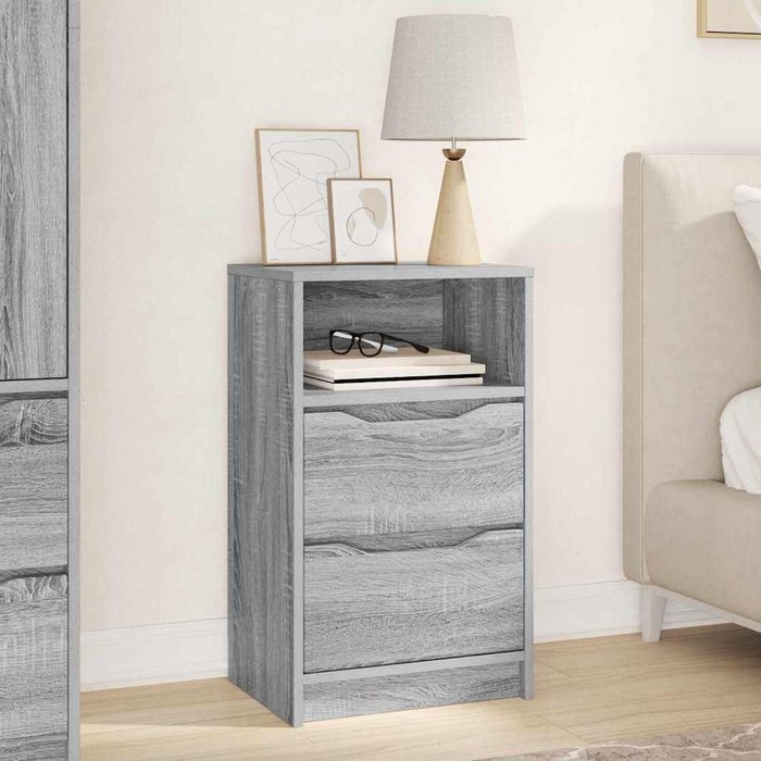 Mesita de noche sonoma gris 40 x 30 x 467 cm madera de ingeniería