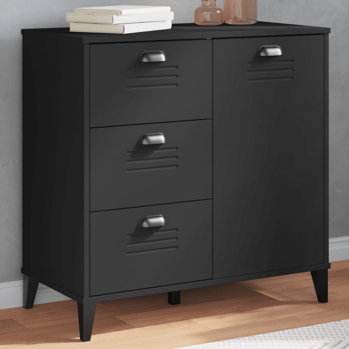 Vidaxl aparador viken madera de ingeniería negro 80x40x80 cm