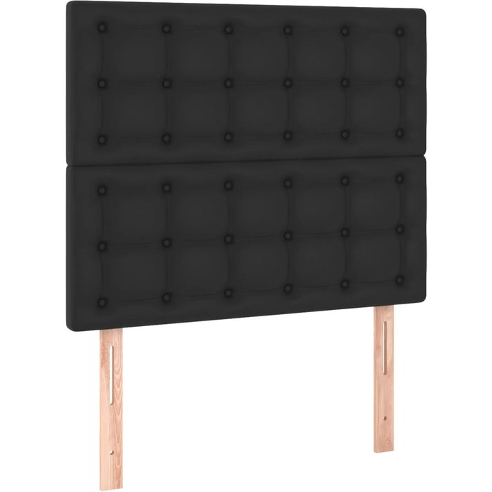 Cabecero de cama - mueble cabecero negro 100x5x118/128 cm piel sintética