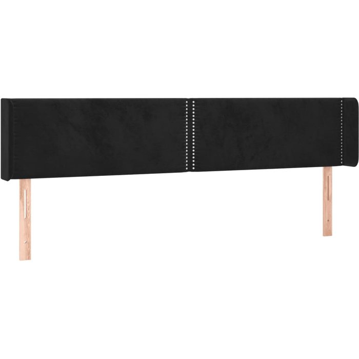 Cabecero de terciopelo negro 203x16x78/88 cm - comfortxl