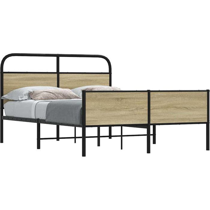 Estructura de cama sin colchón 120x190 cm madera roble sonoma vidaxl