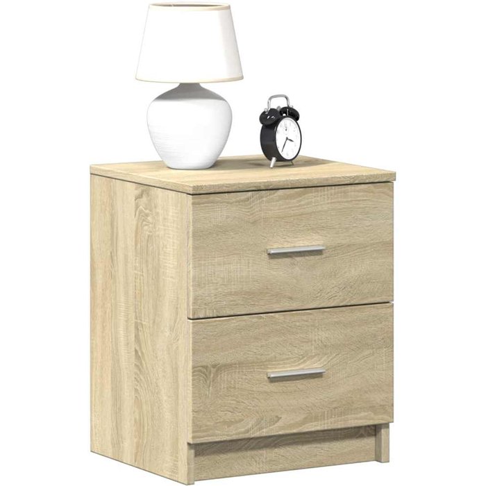 Mesitas de noche 2 uds con 2 cajones roble 40x36x50 cm