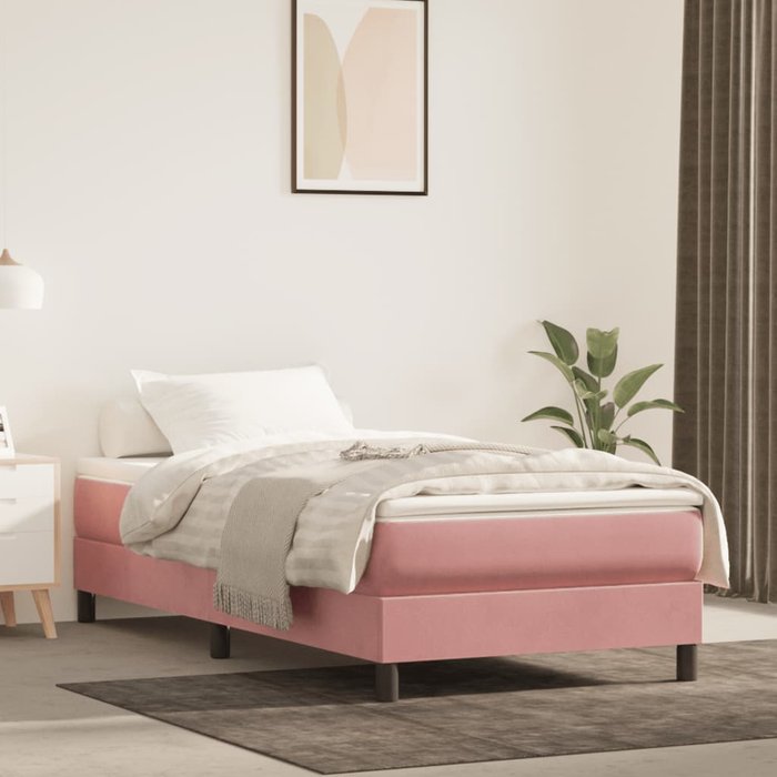 Maison exclusive - estructura de cama con somier terciopelo rosa 80x200 cm