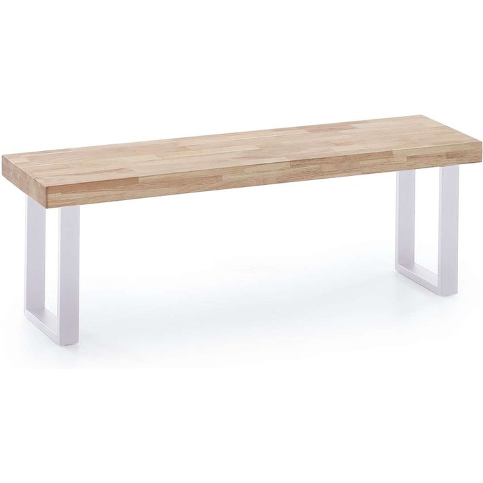 Banco industrial loft roble nordish/blanco, 47cm(alto) 120cm(ancho) 34cm(fondo)