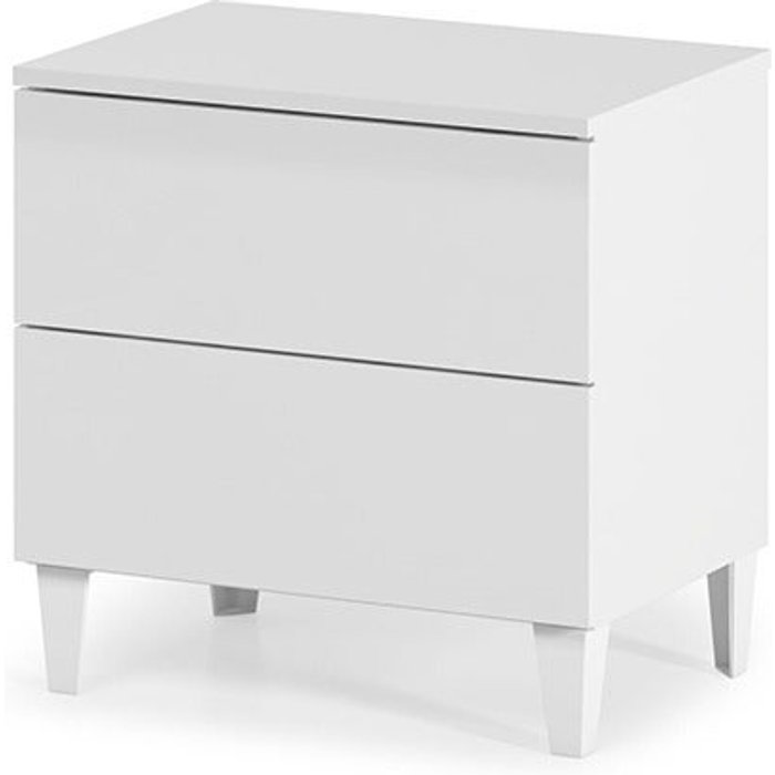 Mesita con 2 cajones utah - blanco brillo