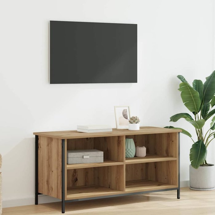 Mueble de tv de roble hecho a mano, 100 x 40 x 50 cm, madera de ingeniería