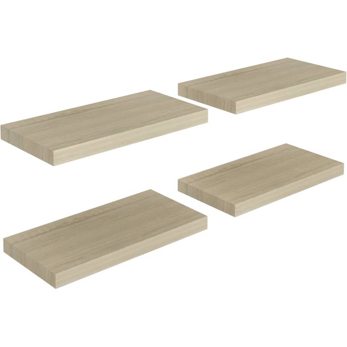 Estantes flotantes de pared 4 uds negro mdf 50x23x3,8 cm- comfortxl
