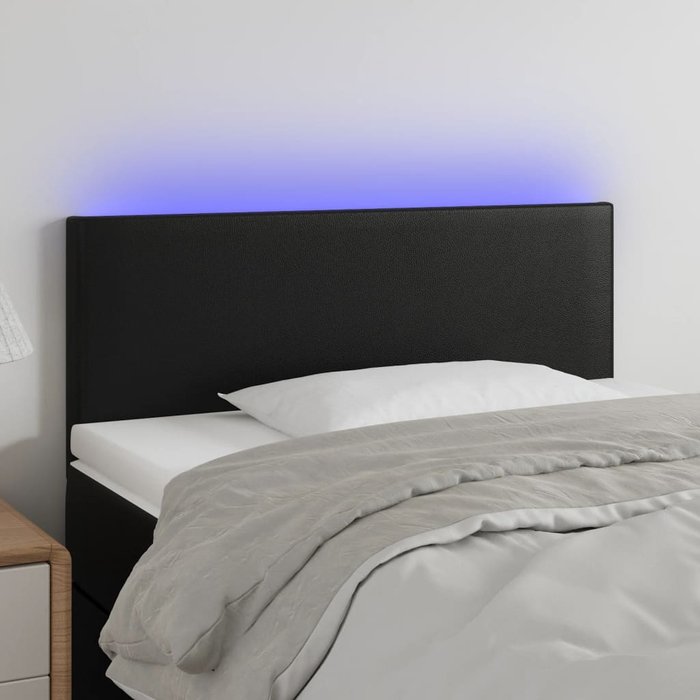 Maison exclusive - cabecero con luces led cuero sintético negro 80x5x78/88 cm