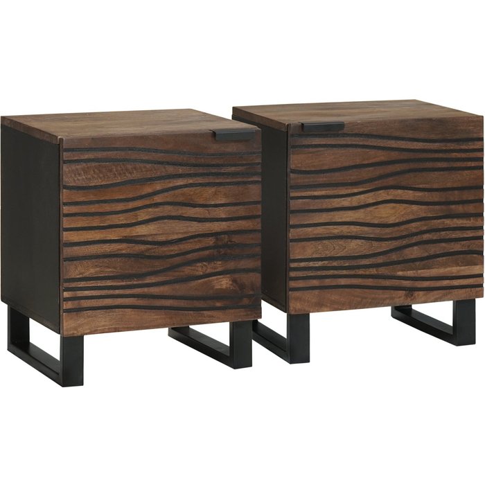 Armario de noche 2 pcs nogal 40 x 33 x 46 cm vidaxl