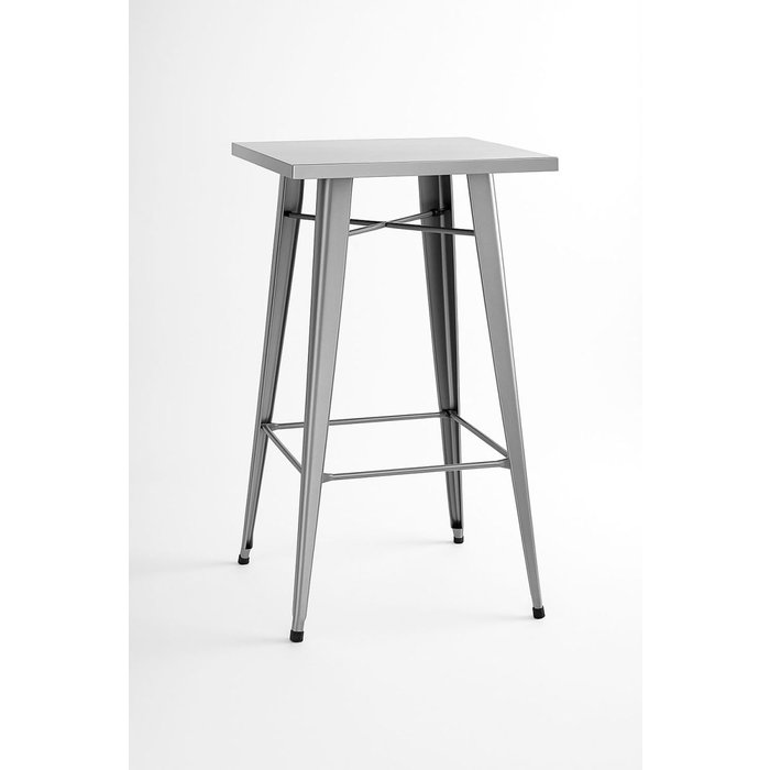 Regalos miguel - mesas bar - mesa torix alta cuadrada 60 cm - gris metalizado