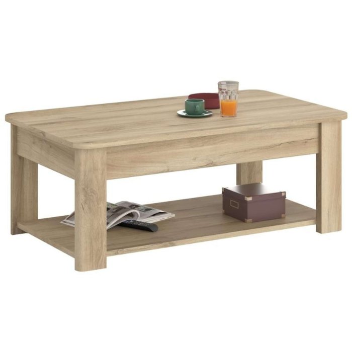 Mesa de centro city fija color roble kronberg 110x43x63 cm comedor moderno