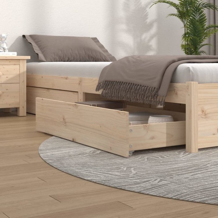 Vidaxl cajones de cama 4 unidades madera maciza de pino