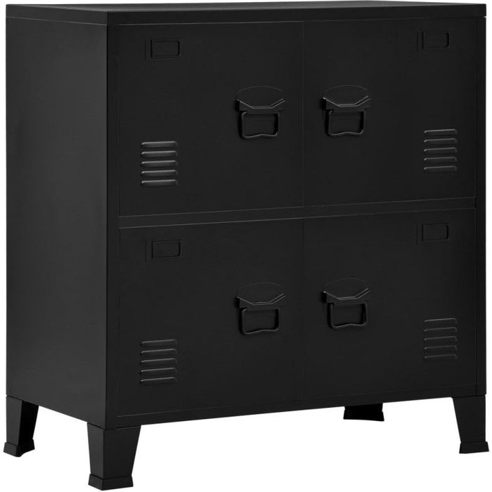 Baúl de almacenaje industrial acero negro 75x40x80 cm vidaxl