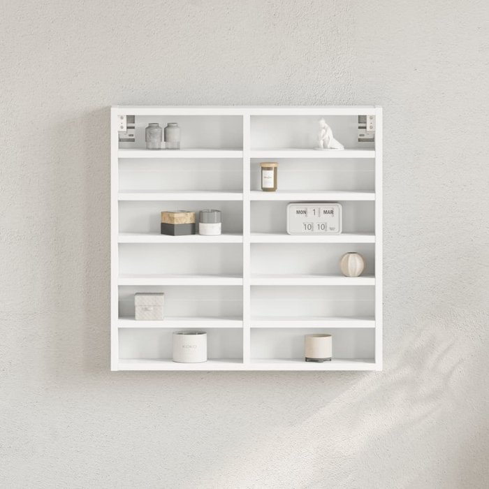 Vitrina blanca de madera contrachapada 60x8,5x58 cm