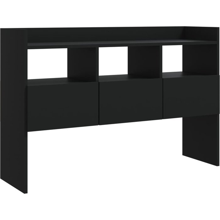 Aparador de madera contrachapada negro 105x30x70 cm - comfortxl