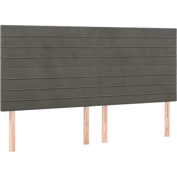 Cabecero cama - mueble cabecero gris oscuro 160x5x118/128 cm terciopelo