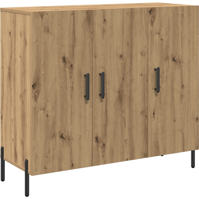 Aparador | gabinete de buffet artisan roble 90x34x80 cm madera maciza cfw386952