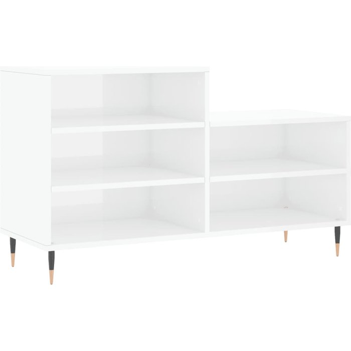 Zapatero, contrachapado blanco brillante, 102x36x60 cm - comfortxl